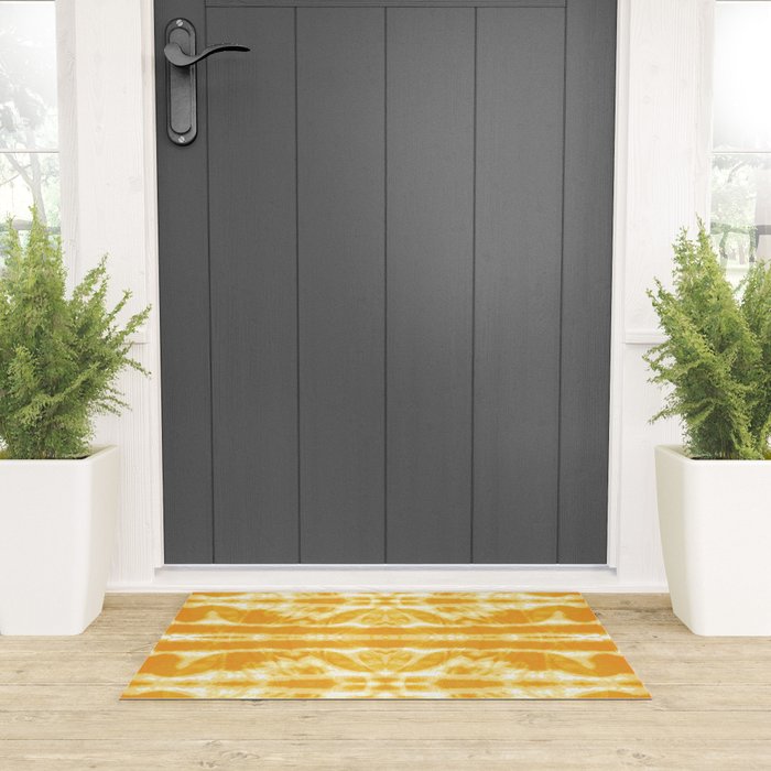 Yellow Tie Dye Twos Welcome Mat Gallery Image 3