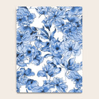 Abstract watercolor navy blue white floral illustration Notebook Gallery Image 4