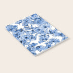 Abstract watercolor navy blue white floral illustration Notebook Gallery Image 2