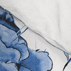 Abstract watercolor navy blue white floral illustration Comforter Gallery Image 4