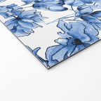 Abstract watercolor navy blue white floral illustration Welcome Mat Gallery Image 2
