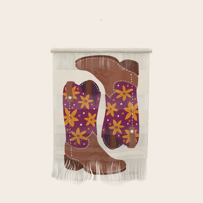 Cowgirl Boots - Fuchsia & Orange Wall Hanging Gallery Image 1