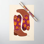 Cowgirl Boots - Fuchsia & Orange Wrapping Paper Gallery Image 1