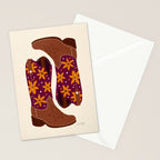 Cowgirl Boots - Fuchsia & Orange Stationery Card Gallery Image 2