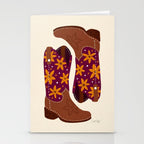 Cowgirl Boots - Fuchsia & Orange Stationery Card Gallery Image 2