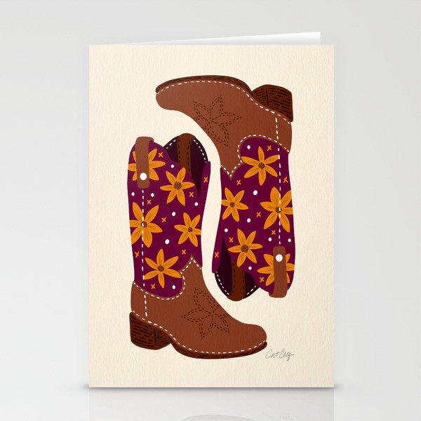 Cowgirl Boots - Fuchsia & Orange Stationery Card Gallery Image 2
