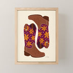 Cowgirl Boots - Fuchsia & Orange Mini Art Print Gallery Image 1