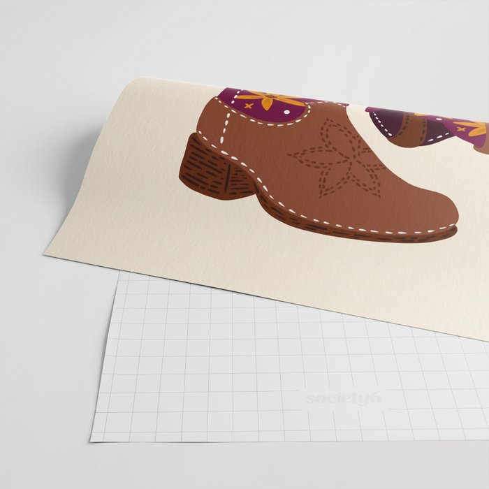 Cowgirl Boots - Fuchsia & Orange Wrapping Paper Gallery Image 2