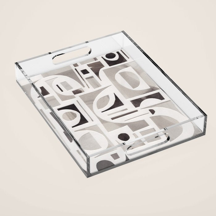 Monochrome Collage Acrylic Tray Gallery Image 1
