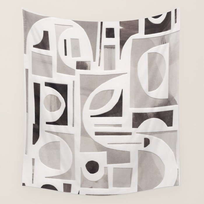 Monochrome Collage Wall Tapestry Gallery Image 4