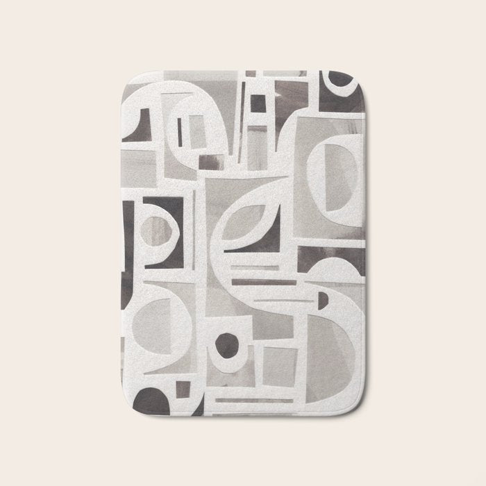 Monochrome Collage Bath Mat Gallery Image 1