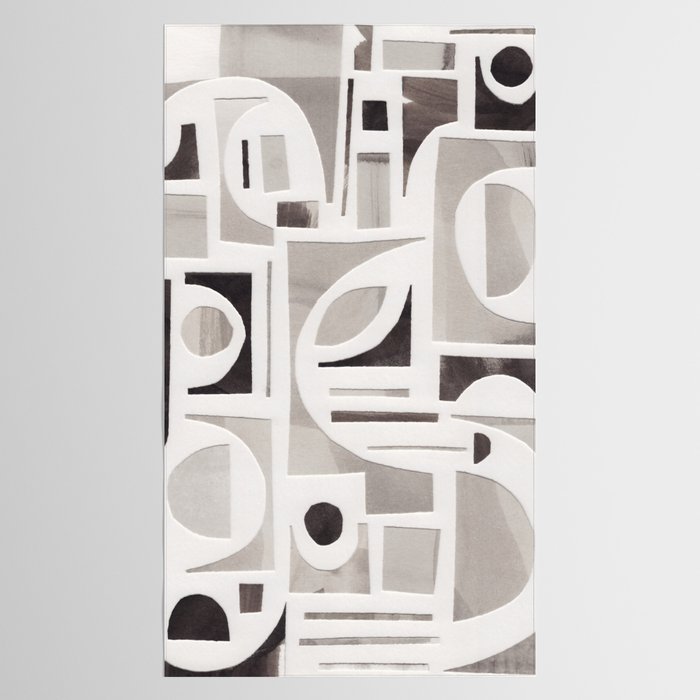 Monochrome Collage Tablecloth Gallery Image 2