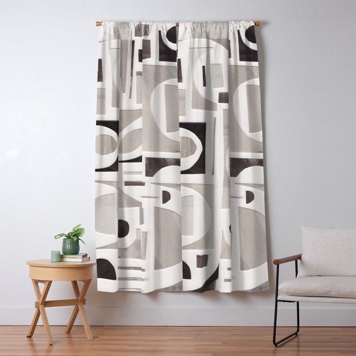 Monochrome Collage Window Curtain Gallery Image 5