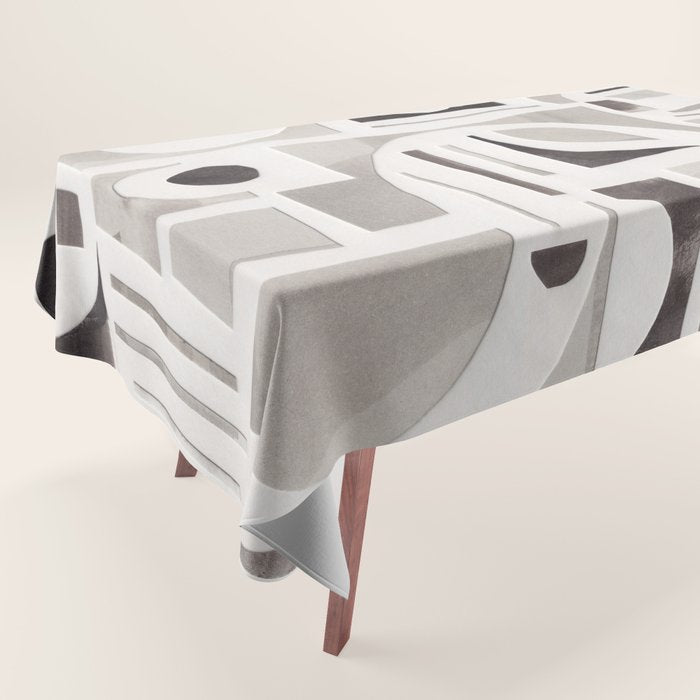 Monochrome Collage Tablecloth Gallery Image 1