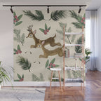 winter deer // repeat pattern Wall Mural Gallery Image 1