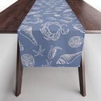 Seahorse Ocean Nautical Coastal Serenity Blue  Table Runner Gallery Image 1