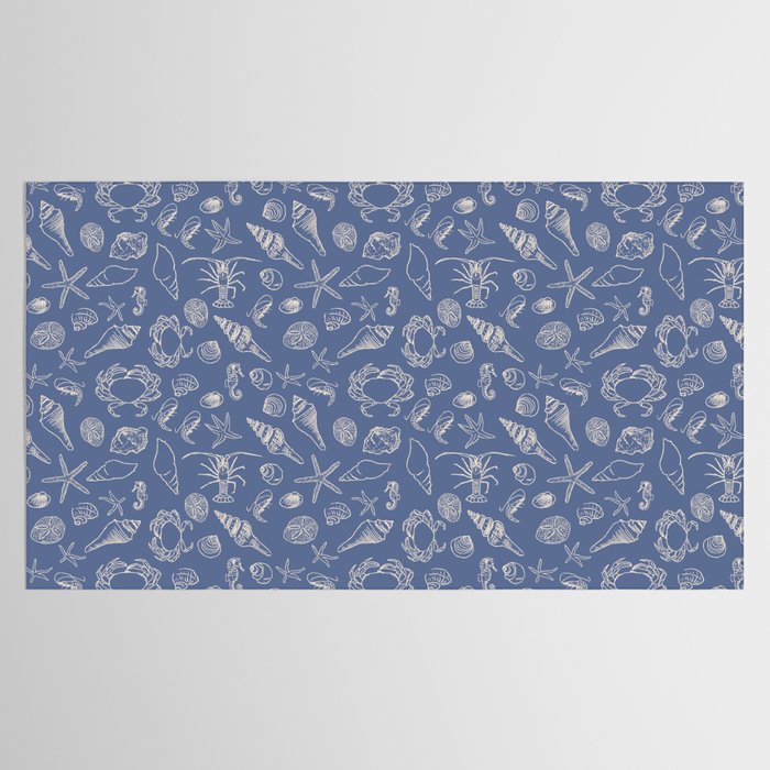 Seahorse Ocean Nautical Coastal Serenity Blue  Tablecloth Gallery Image 2