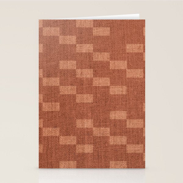 Chic Checks Terracotta Stationery Card Gallery Image 1