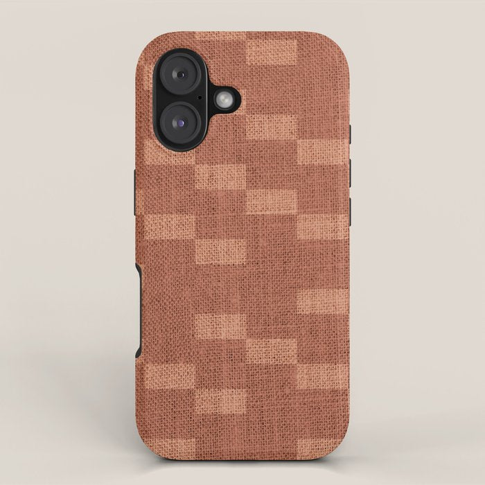 Chic Checks Terracotta iPhone Case Gallery Image 1