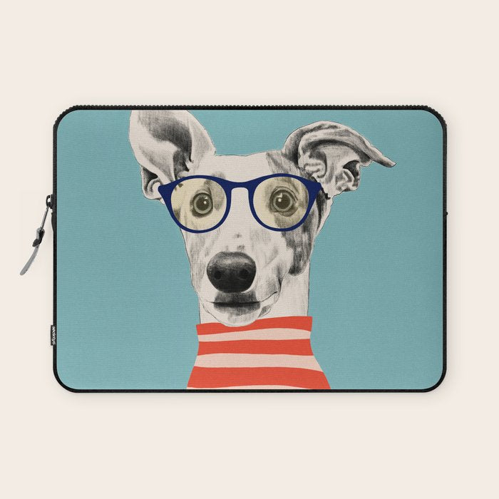 Portrait of a greyhound dog II Laptop Sleeve Gallery Image 1