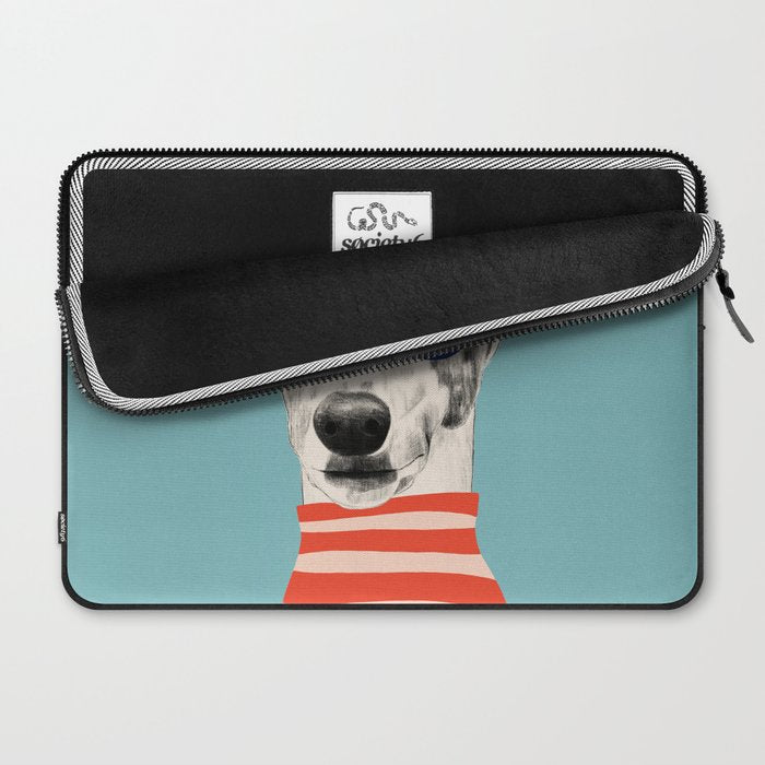 Portrait of a greyhound dog II Laptop Sleeve Gallery Image 2