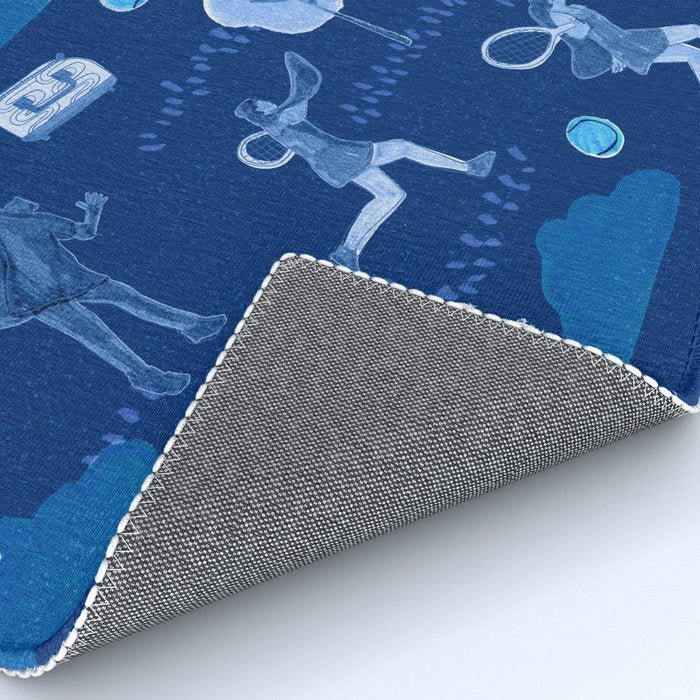 Let's Play Tennis in Navy Blue Rug Gallery Image 4
