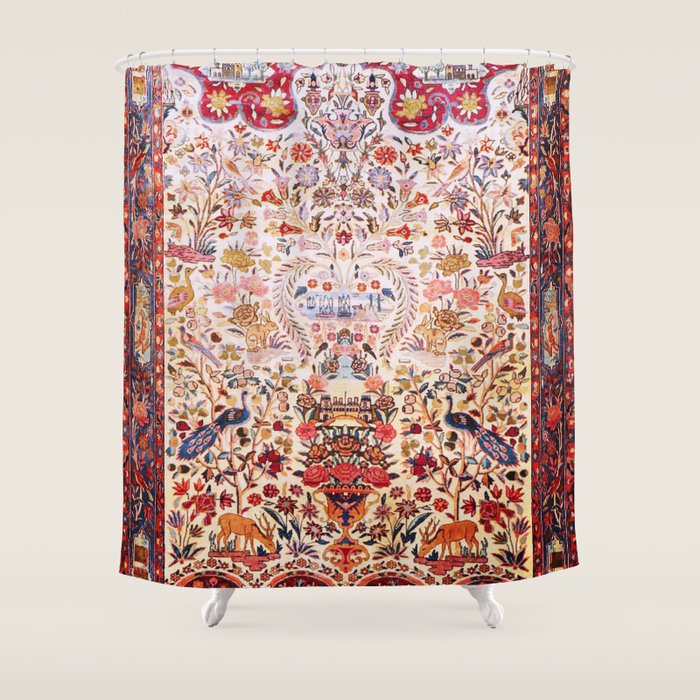 Kashan Dabir Oil Drilling Animal Rug Print Shower Curtain Gallery Image 1