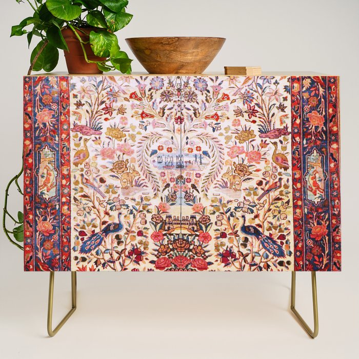 Kashan Dabir Oil Drilling Animal Rug Print Credenza Gallery Image 1