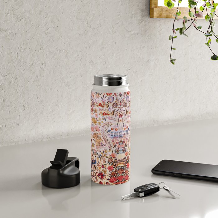 Kashan Dabir Oil Drilling Animal Rug Print Water Bottle Gallery Image 4