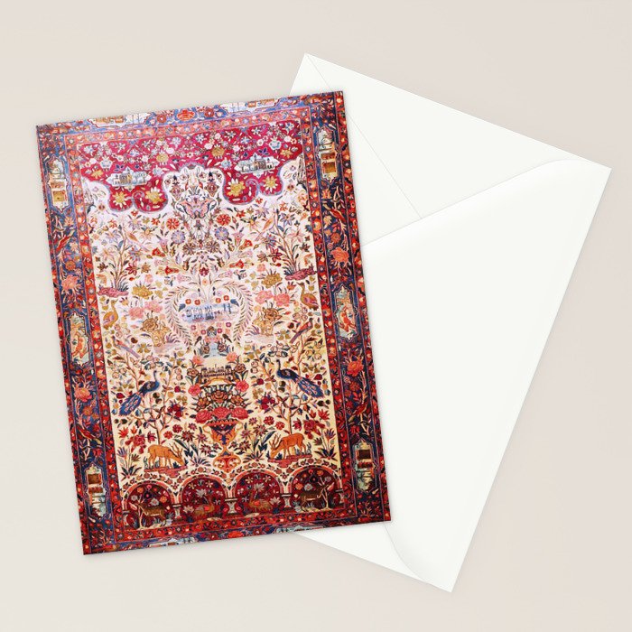 Kashan Dabir Oil Drilling Animal Rug Print Stationery Card Gallery Image 2