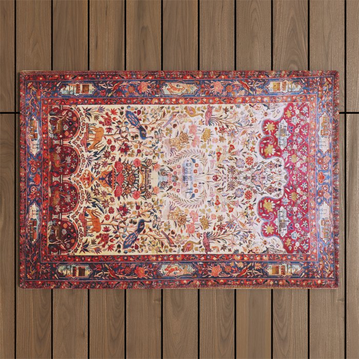Kashan Dabir Oil Drilling Animal Rug Print Outdoor Rug Gallery Image 1