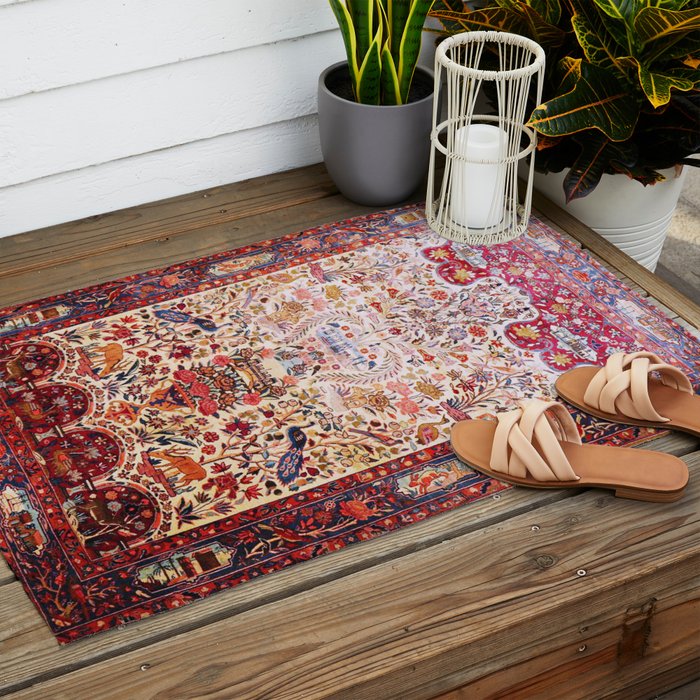 Kashan Dabir Oil Drilling Animal Rug Print Outdoor Rug Gallery Image 2