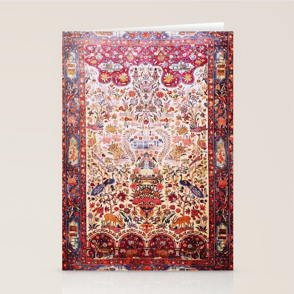 Kashan Dabir Oil Drilling Animal Rug Print Stationery Card Gallery Image 1