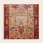 Kashan Dabir Oil Drilling Animal Rug Print Wood Wall Art Gallery Image 1