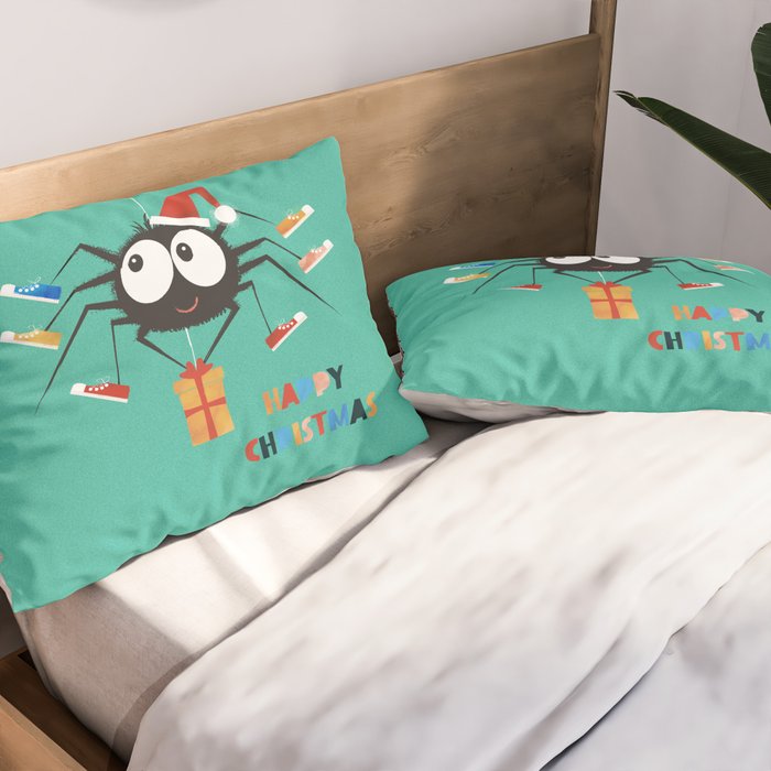 Happy Christmas Santa Spider Pillow Sham Gallery Image 2