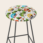 Campsite with caravans, campfire, camping chairs, trees, carpet, birds. Camping in the forest. Campground. RV. Camp night. Big scale. Stool Gallery Image 2
