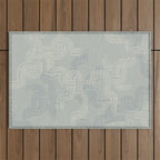 calming essentials traces concrete blue Outdoor Rug Gallery Image 1