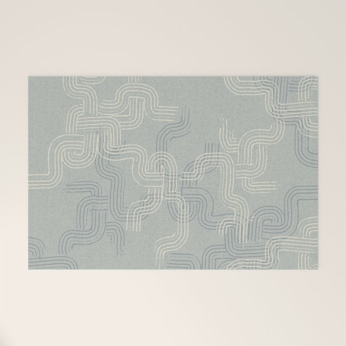 calming essentials traces concrete blue Welcome Mat Gallery Image 1
