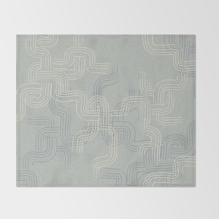 calming essentials traces concrete blue Throw Blanket Gallery Image 2