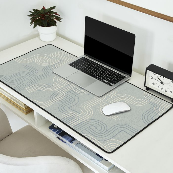 calming essentials traces concrete blue Desk Mat Gallery Image 2