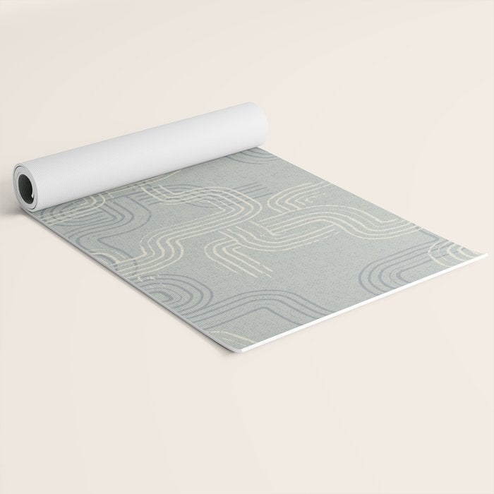 calming essentials traces concrete blue Yoga Mat Gallery Image 2