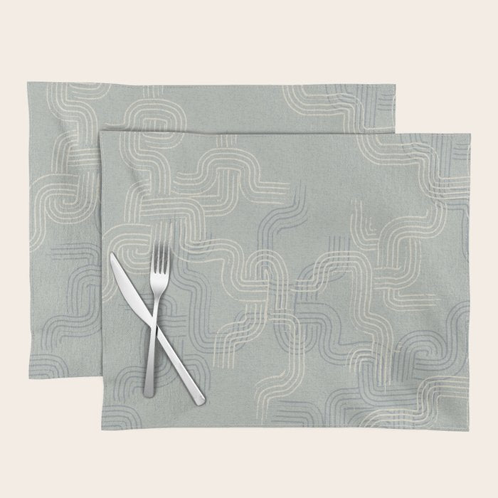 calming essentials traces concrete blue Placemat Gallery Image 1