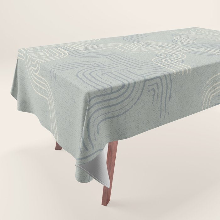 calming essentials traces concrete blue Tablecloth Gallery Image 1