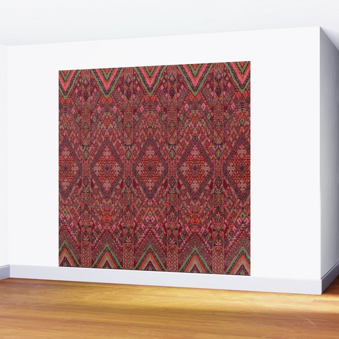 Vibrant Moroccan Kilim Pattern Wall Mural Gallery Image 2