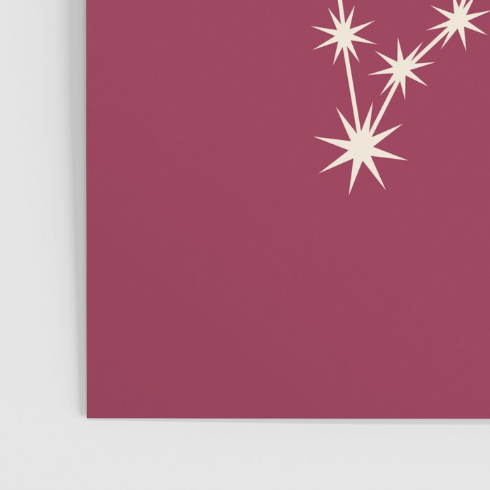 Pisces Zodiac Star Constellation Line Art Pink Poster Gallery Image 3