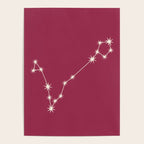 Pisces Zodiac Star Constellation Line Art Pink Poster Gallery Image 4