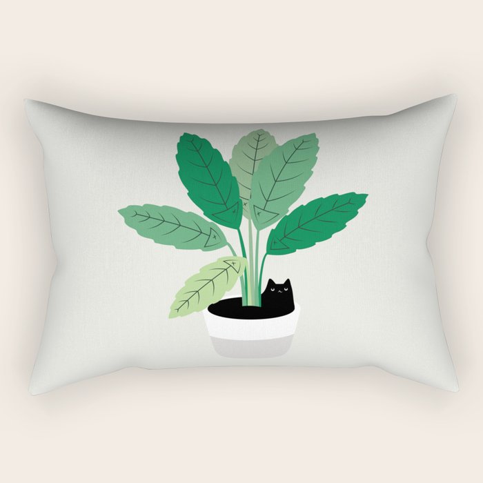 Cat and Plant 28: Something Fishy Rectangular Pillow Gallery Image 2