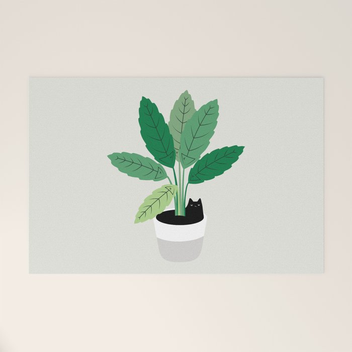 Cat and Plant 28: Something Fishy Welcome Mat Gallery Image 1