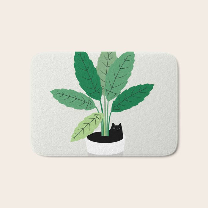 Cat and Plant 28: Something Fishy Bath Mat Gallery Image 1