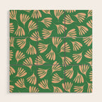 Green and Blush Wispy Leaves Contemporary Modern Pattern Wood Wall Art Gallery Image 1